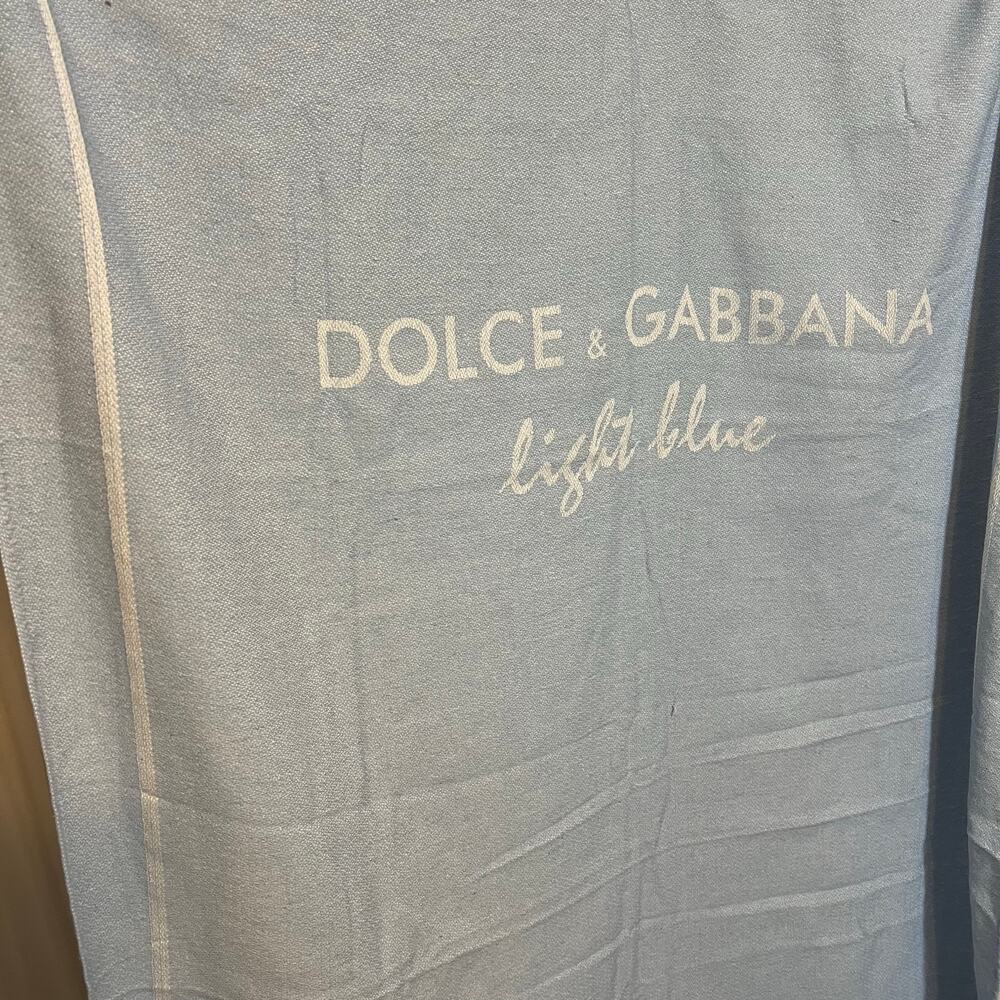 Dolce & Gabbana Light Blue Beach Towel Wrap Scarf 63x39 Spain